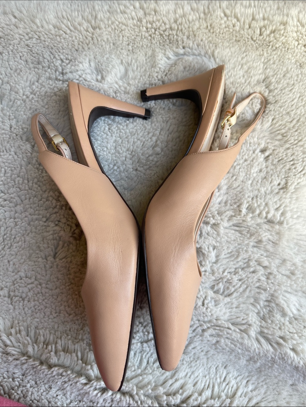 Cole Haan Blush Nude Slingback Pointed-Toe pumps Size 9.5 - Picture 2 of 11
